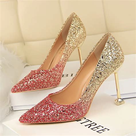 chanel gold glitter shoes|Chanel heels for women.